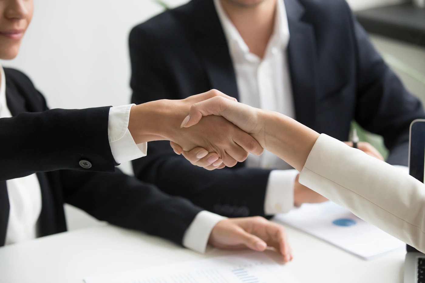 A professional handshake
